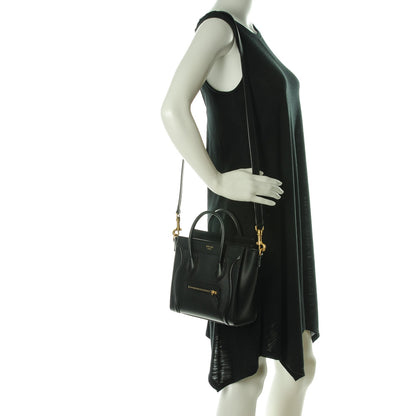 Celine Smooth Calfskin Nano Luggage Black 2 of 8