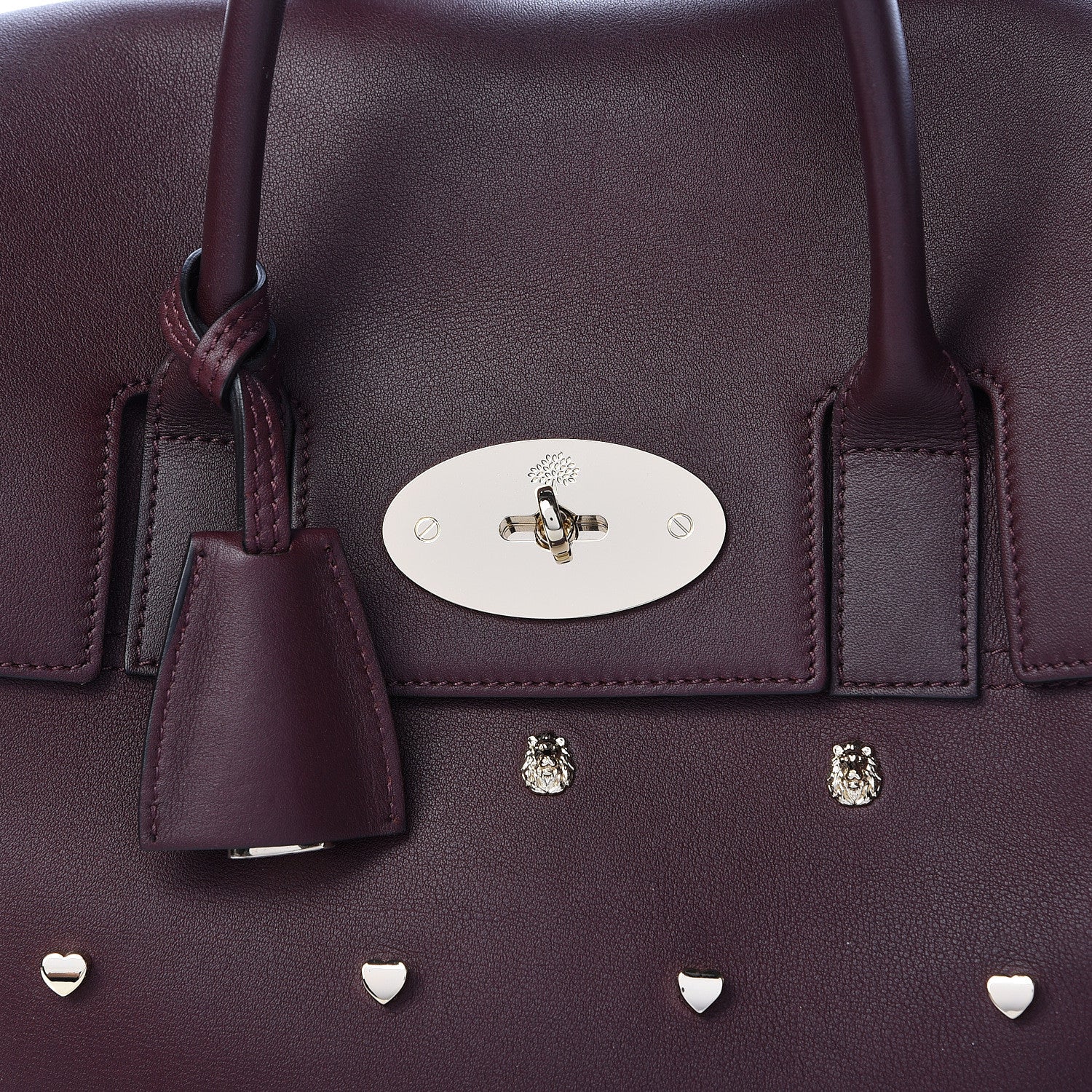 Mulberry Calfskin Studded Medium Cara Delevingne Convertible Satchel Oxblood 10 of 17