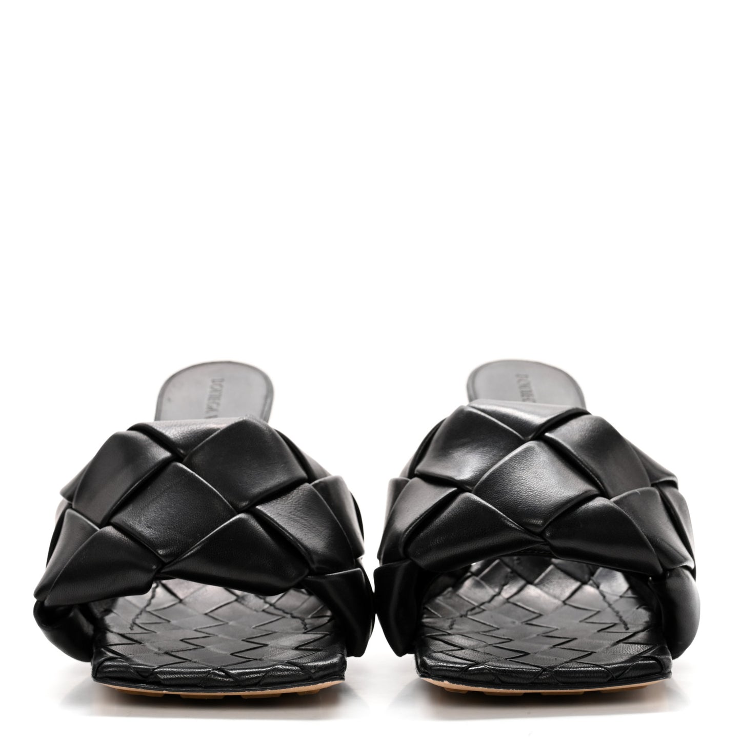 Nappa Maxi Intrecciato Lido Mule Sandals 37 Black