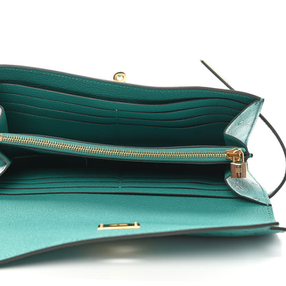 Hermes Ostrich Kelly Longue Wallet Vert Verone 5 of 8