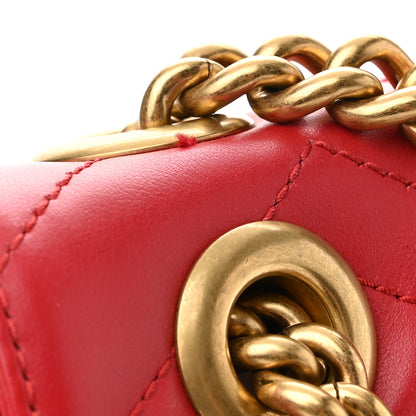 Gucci Calfskin Matelasse Mini GG Marmont Shoulder Bag Hibiscus Red 10 of 10