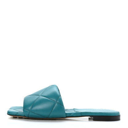 Bottega Veneta Nappa Quilted Rubber Lido Flat Sandals 39 Duck Green 1 of 7