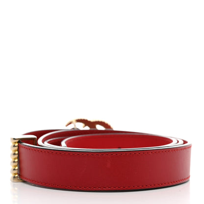 Gucci Moon Calfskin Torchon Double G 25mm Belt 90 36 Hibiscus Red 2 of 5