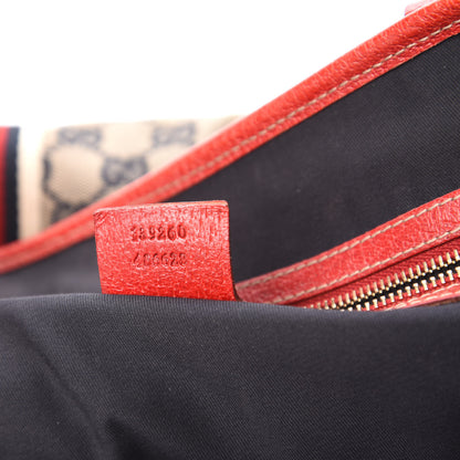 Gucci Monogram Large Jolicoeur Tote Navy Red 9 of 10
