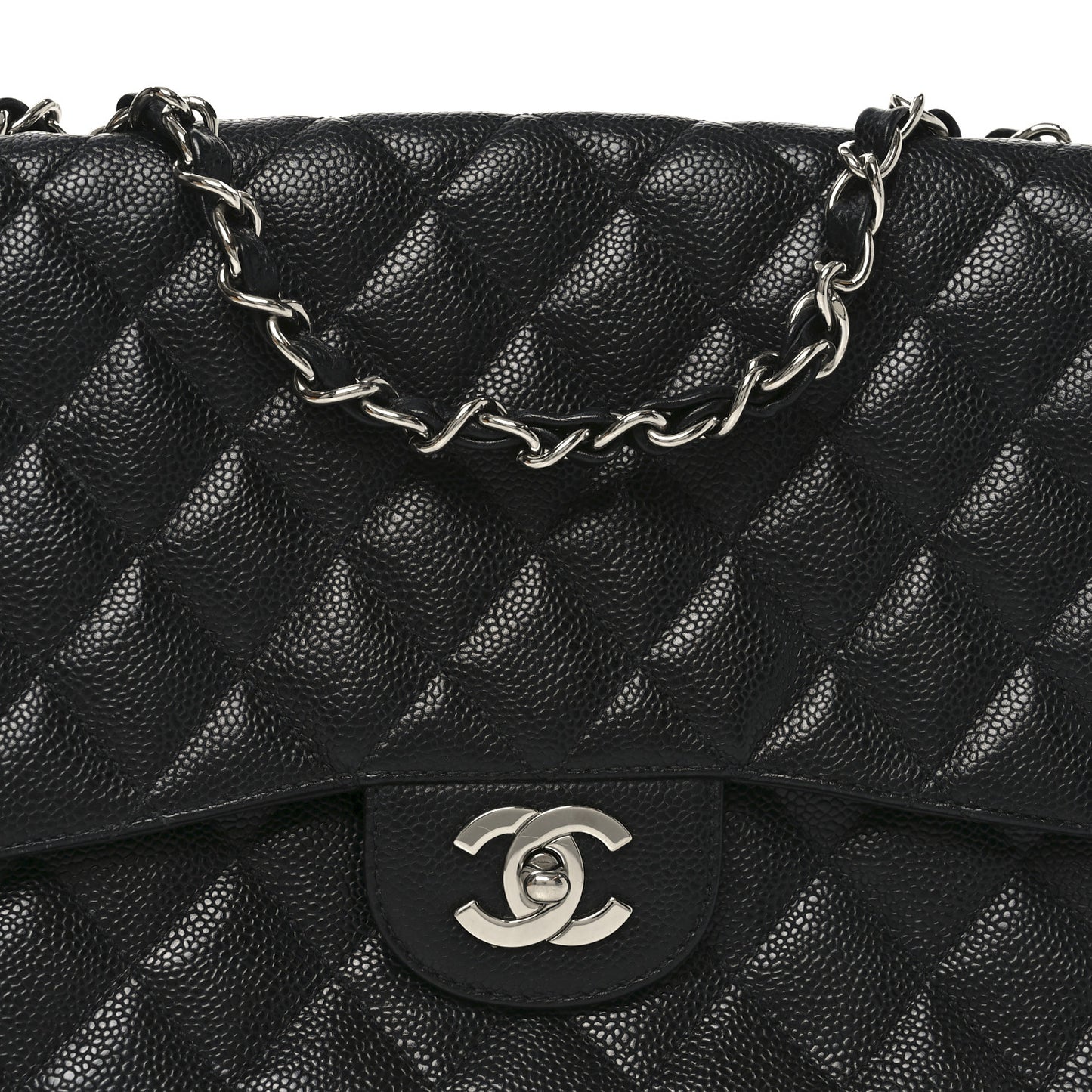 Caviar Quilted Jumbo Single Flap Black