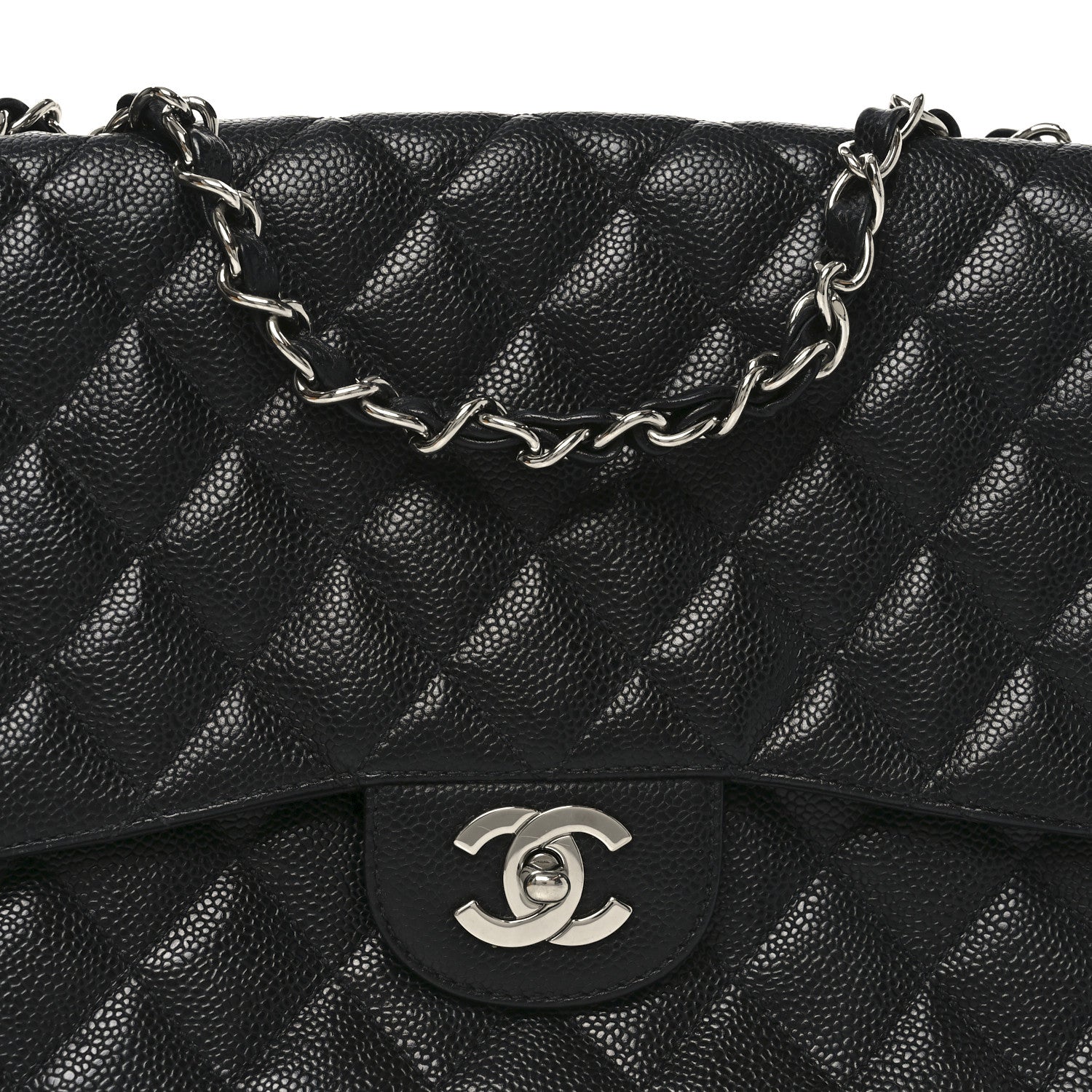 Chanel Caviar Quilted Jumbo Single Flap Black 8 of 10
