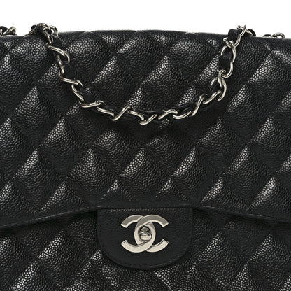 Chanel Caviar Quilted Jumbo Single Flap Black 8 of 10