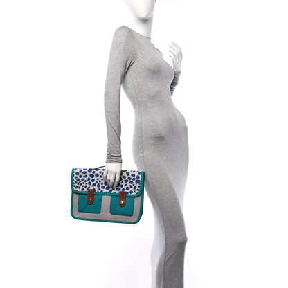 Hermes Toile Canvas Barenia Childrens Jeux Dans La Jungle Backpack Outremer 2 of 9