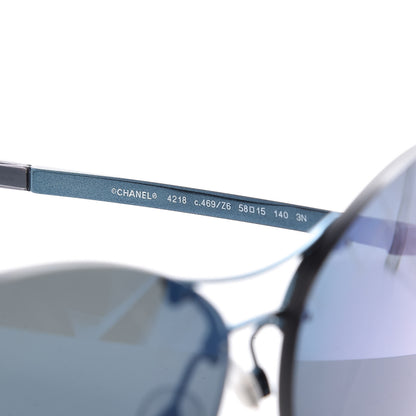 Chanel Pilot Aviator Sunglasses 4218 Blue 7 of 8