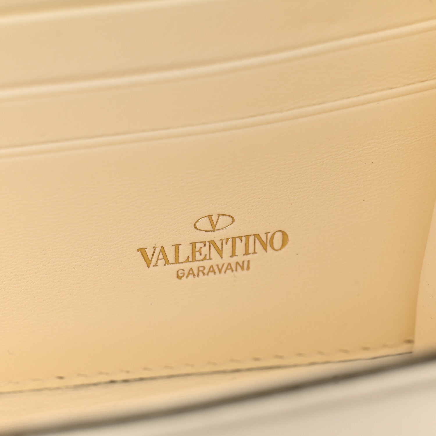 Valentino Garavani Nappa Roman Stud Wallet on Chain Ivory 7 of 9