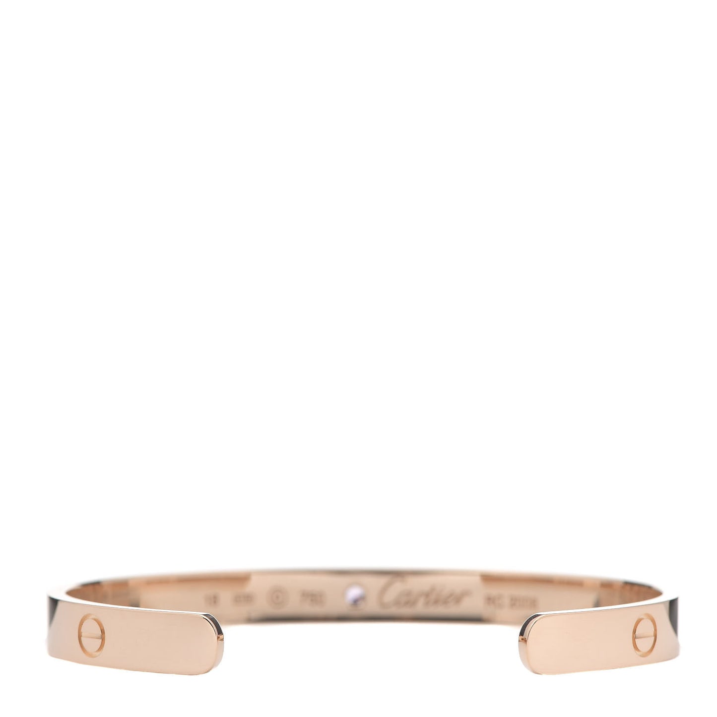 18K Pink Gold Pink Sapphire LOVE Cuff Bracelet 18