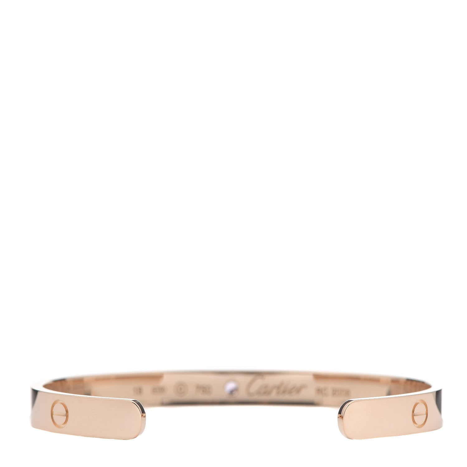 Cartier 18K Pink Gold Pink Sapphire LOVE Cuff Bracelet 18 3 of 6