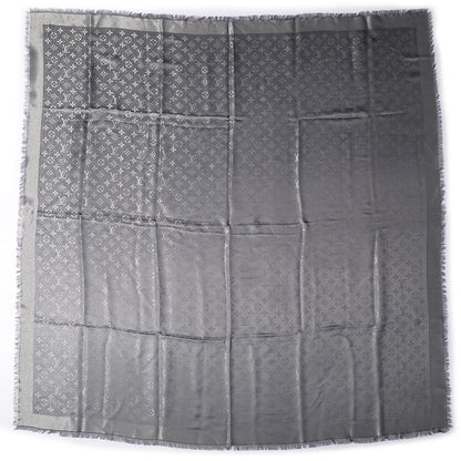 Louis Vuitton Monogram Silk Wool Shine Shawl Anthracite 3 of 5