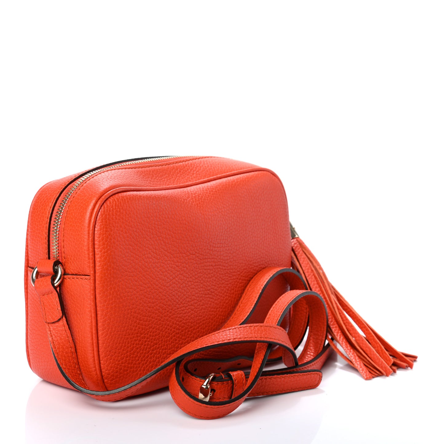 Pebbled Calfskin Small Soho Disco Bag Sun Orange