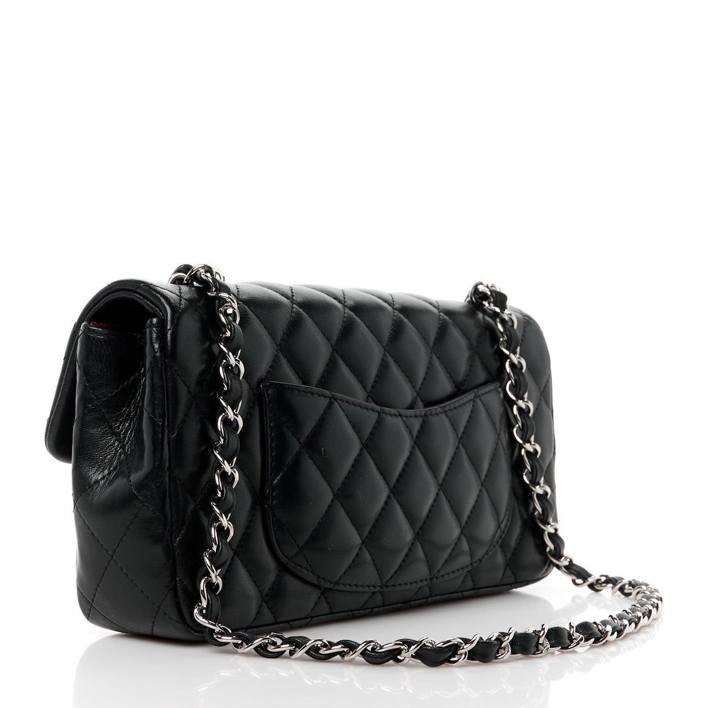 Lambskin Quilted East West Flap Black