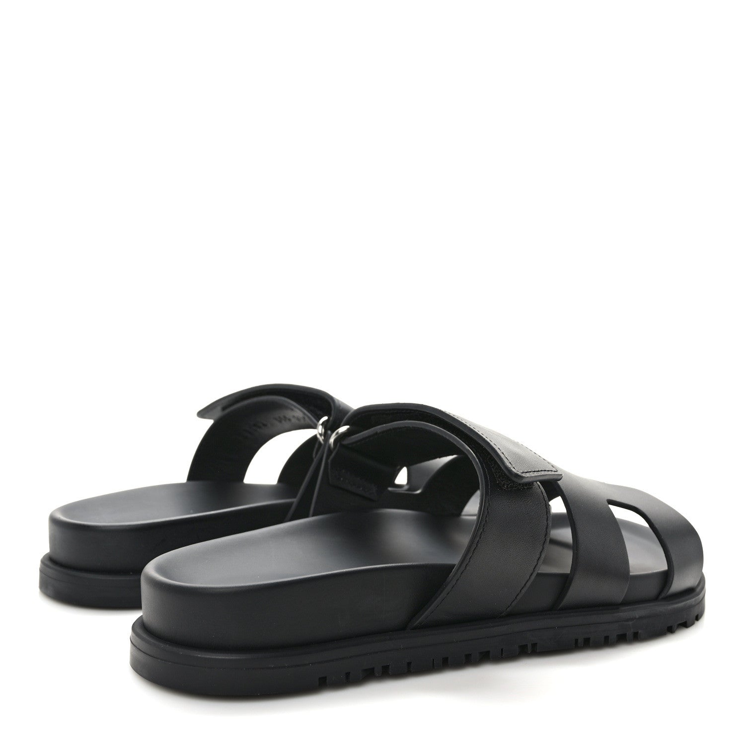 Hermes Calfskin Womens Chypre Sandals 35.5 Black 4 of 9