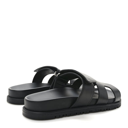 Hermes Calfskin Womens Chypre Sandals 35.5 Black 4 of 9