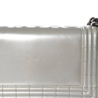Chanel Iridescent Glazed Calfskin Medium Boy Flap Silver 8 of 14