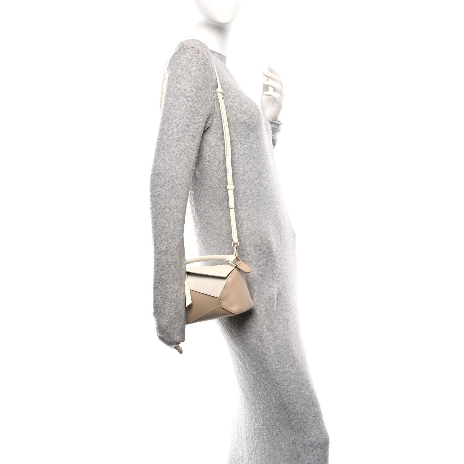 Loewe Calfskin Mini Puzzle Edge Bag Soft White Paper Craft 1830504