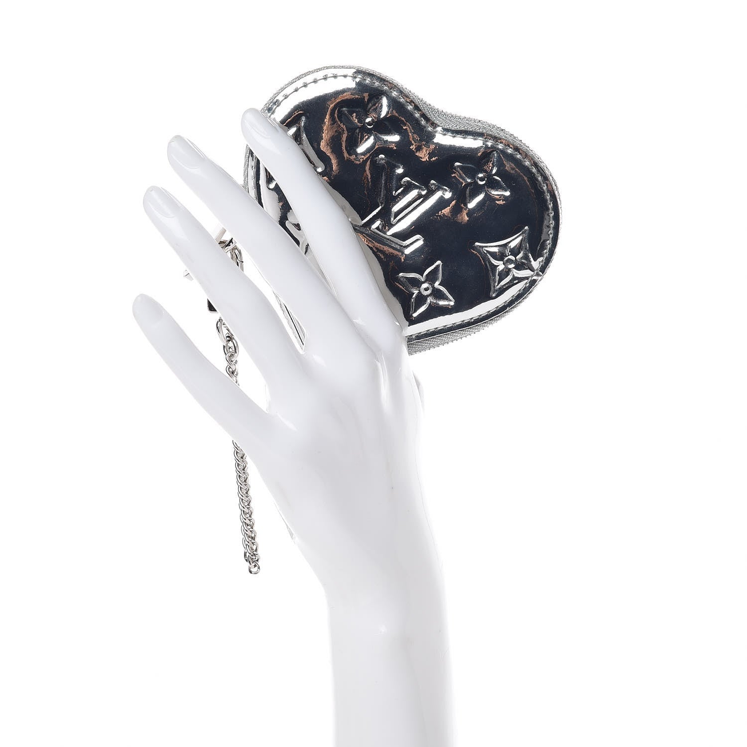 Louis Vuitton Monogram Miroir Heart Coin Purse Silver 2 of 6