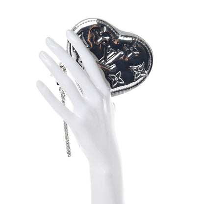 Louis Vuitton Monogram Miroir Heart Coin Purse Silver 2 of 6