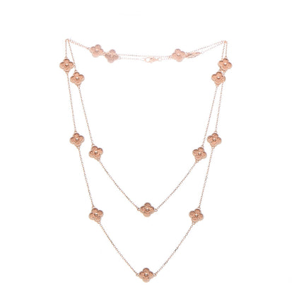 Van Cleef & Arpels 18K Rose Gold 16 Motifs Sweet Alhambra Necklace 3 of 7