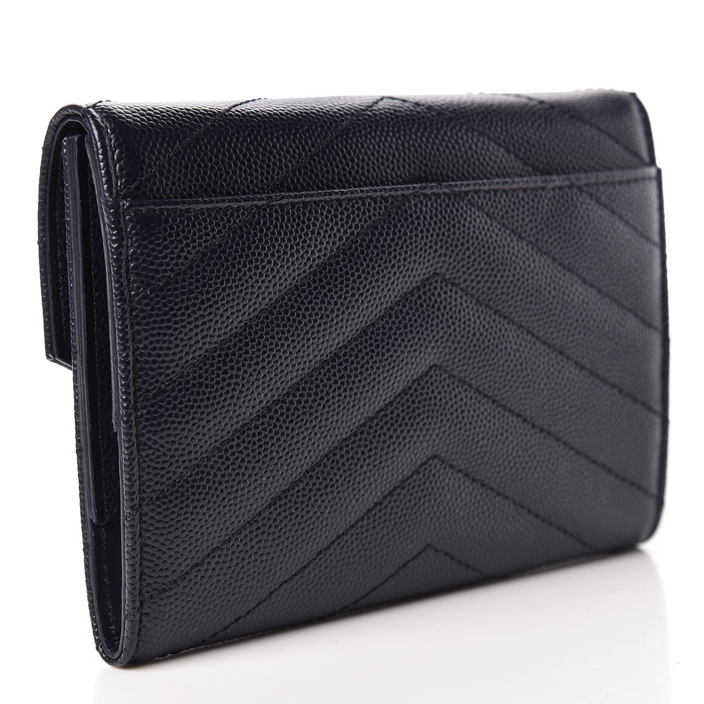 Grain De Poudre Matelasse Chevron Small Monogram Passport Case Deep Marine