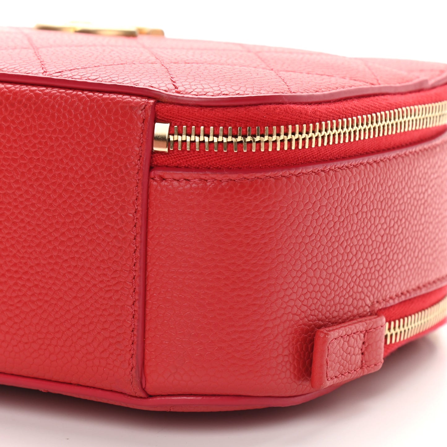 Caviar Quilted Small Camera Case Red