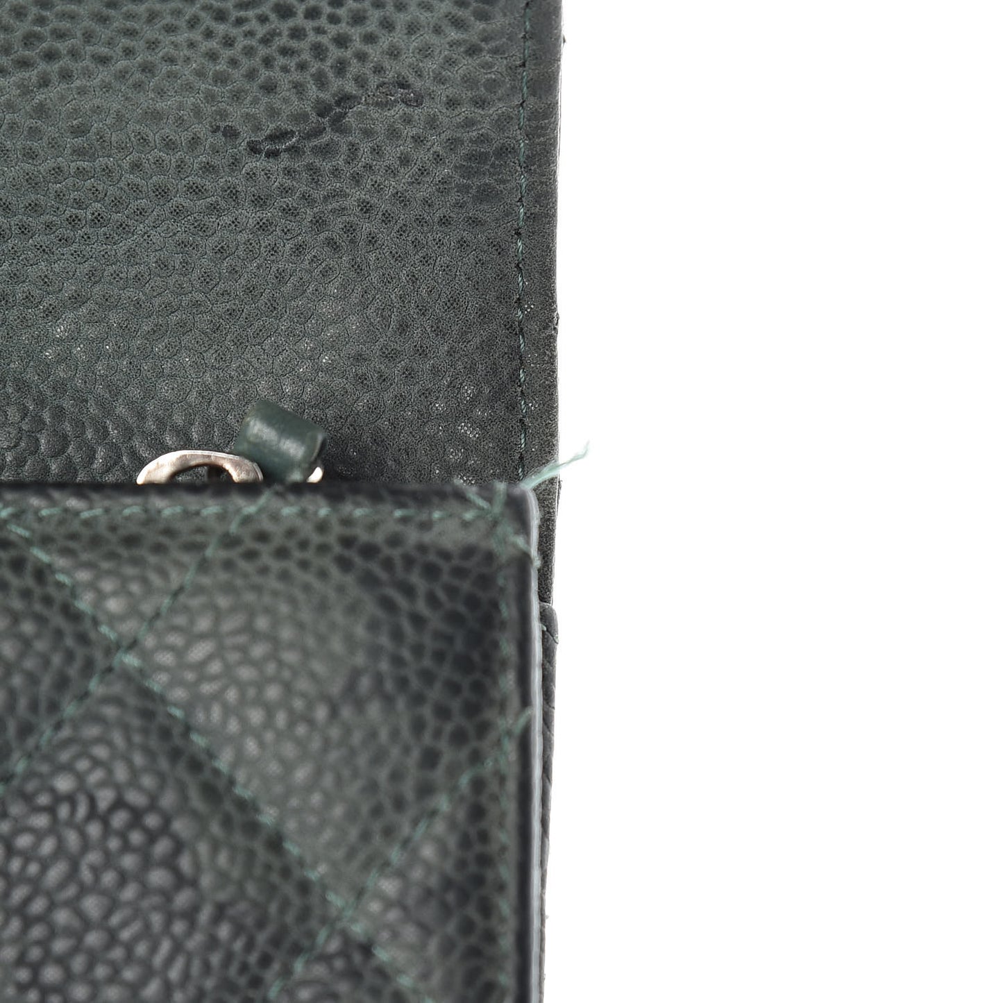 Iridescent Caviar Quilted Large Flap Wallet