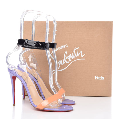Christian Louboutin Patent PVC Jonatina 100 Sandals 37 Hortensia 7 of 8