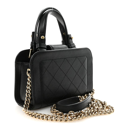Chanel Grained Calfskin Stitched Mini Label Click Shopper Black 4 of 19