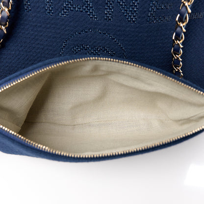 Chanel Mixed Fibers Small Deauville Tote Navy 7 of 13