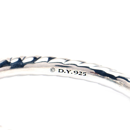 David Yurman Sterling Silver Diamond Blue Topaz 8mm Chatelaine Ring 54 6.75 4 of 4