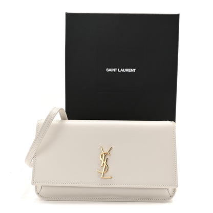 Saint Laurent Smooth Calfskin Monogram Phone Holder Crossbody Crema Soft 11 of 11