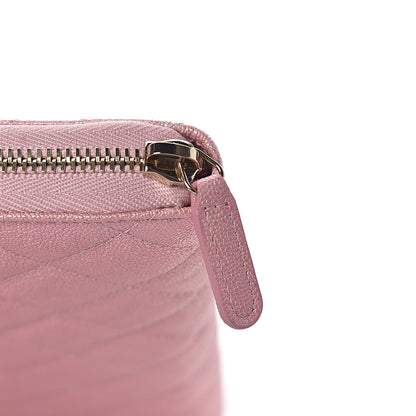 Chanel Iridescent Caviar Quilted Large Zip Around Organizer Wallet Pink 10 of 12