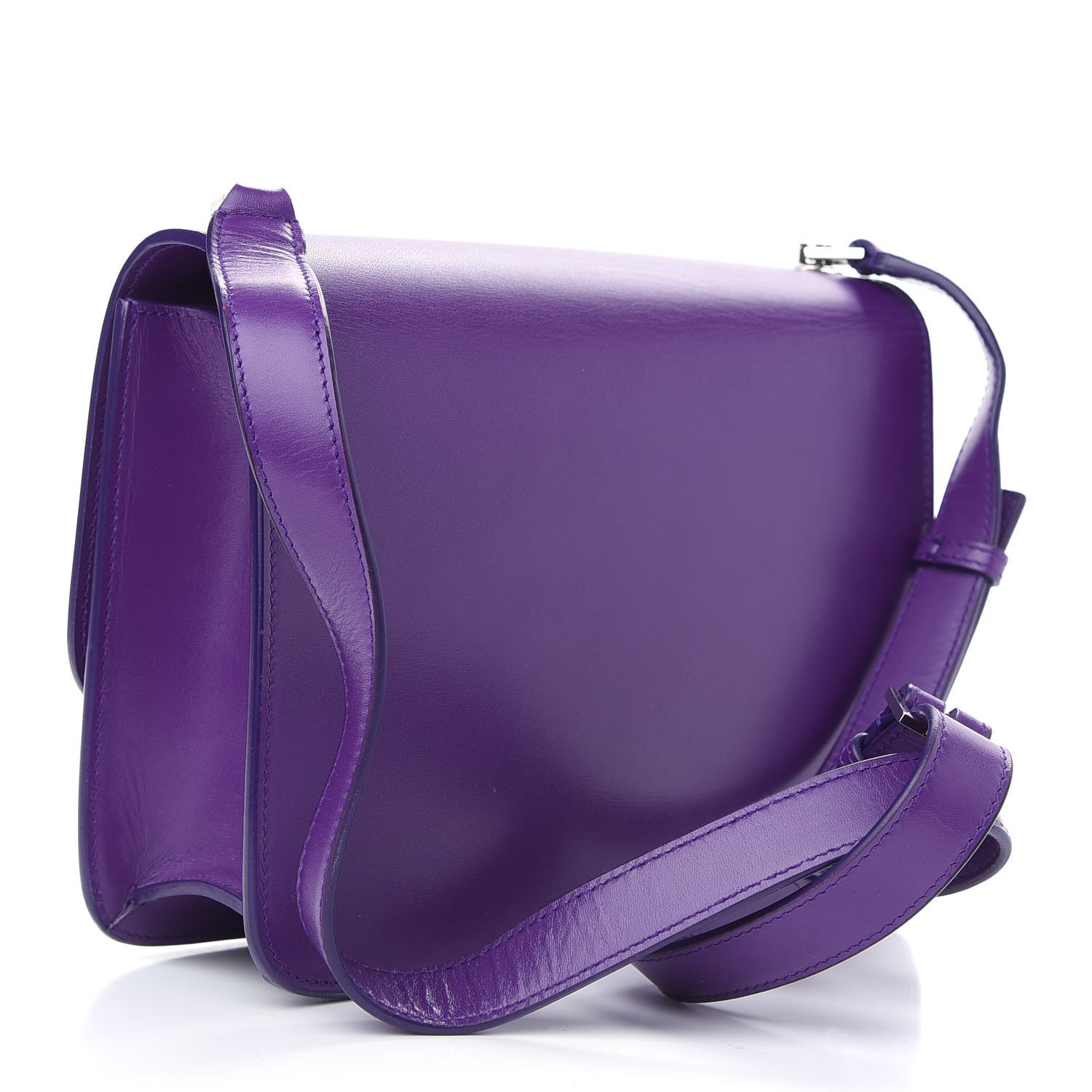 Saint Laurent Smooth Calfskin Carre Satchel Purple 3 of 8