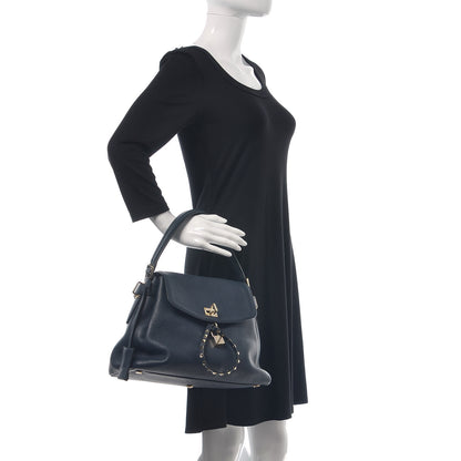 Valentino Garavani Grained Lagun Calfskin Rockstud Twiny Top Handle Bag Marine 2 of 7
