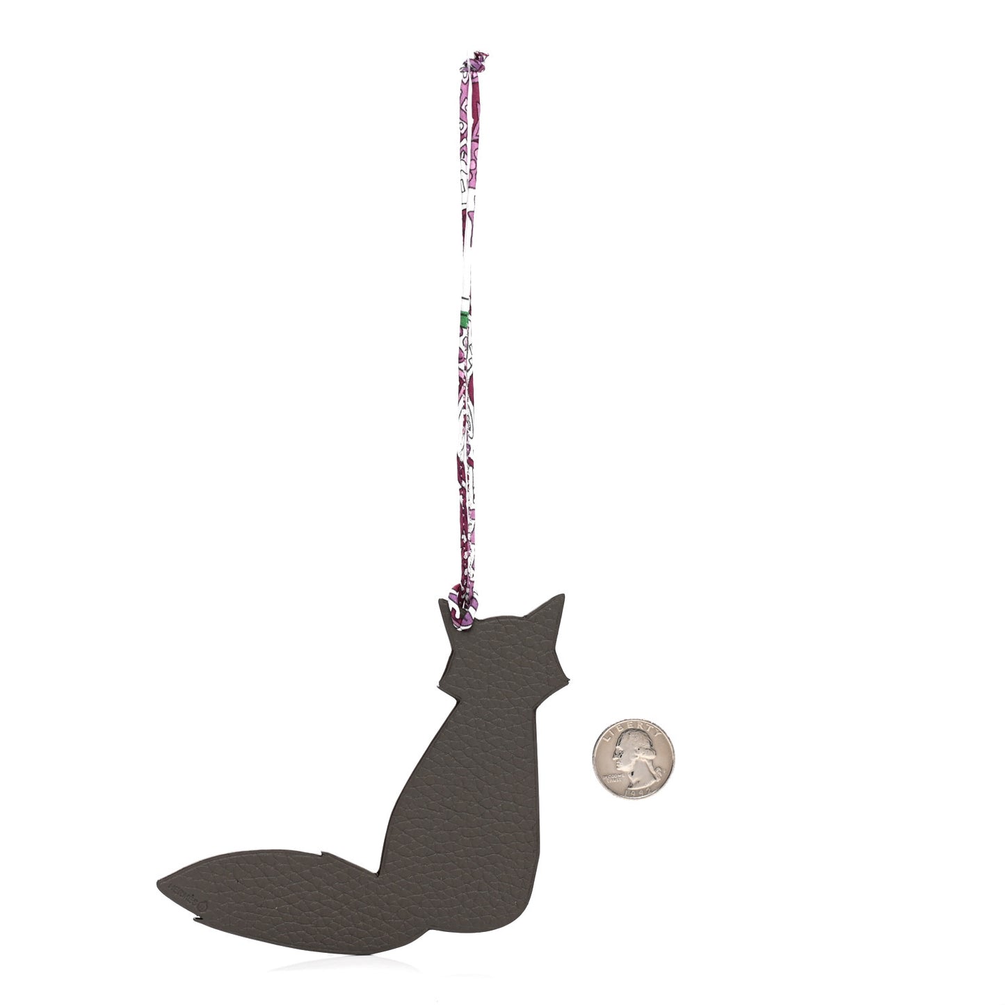 Togo Epsom Petit H Fox Bag Charm Kiwi Etain