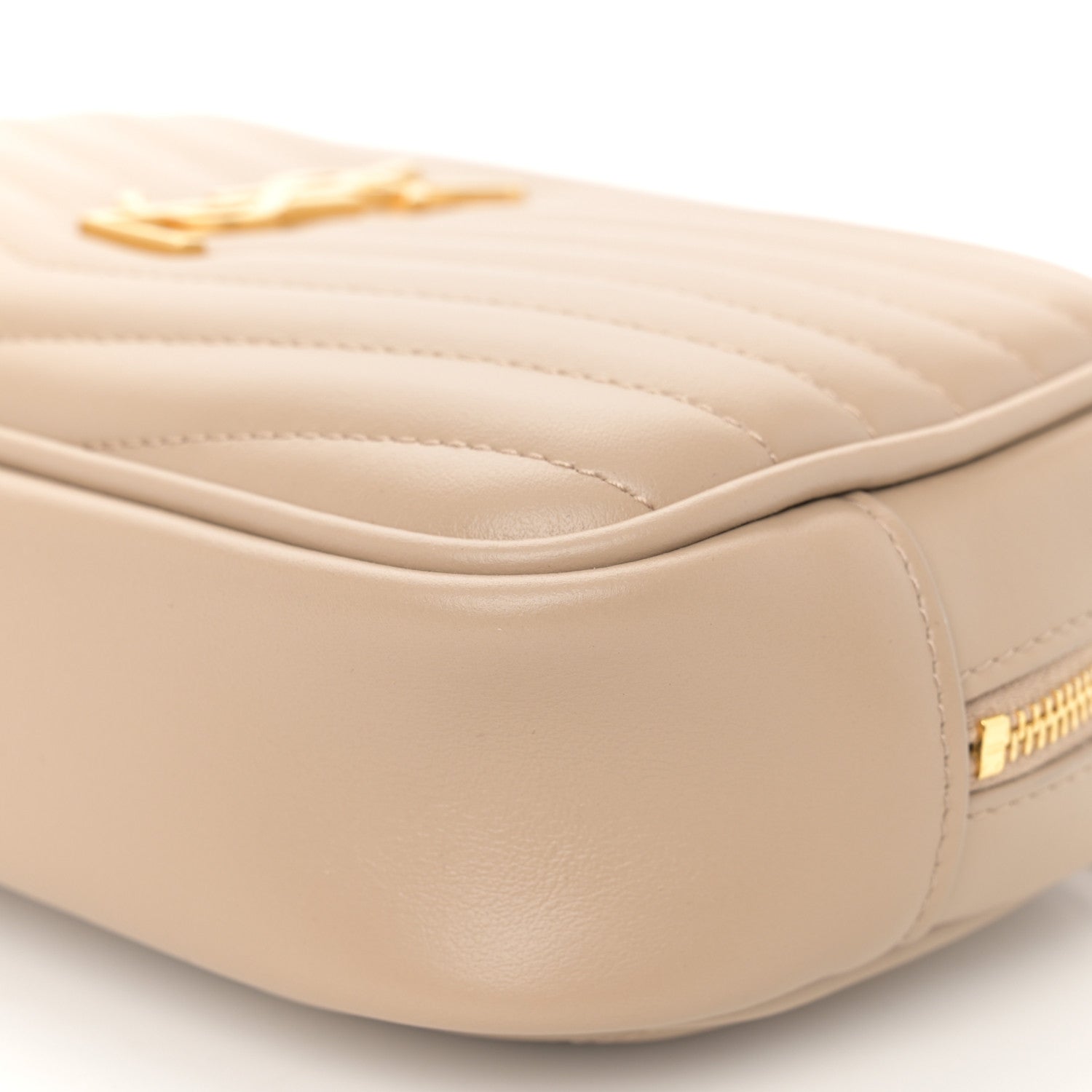 Saint Laurent Grain De Poudre Matelasse Monogram Mini Lou Camera Bag Dark Beige 10 of 12