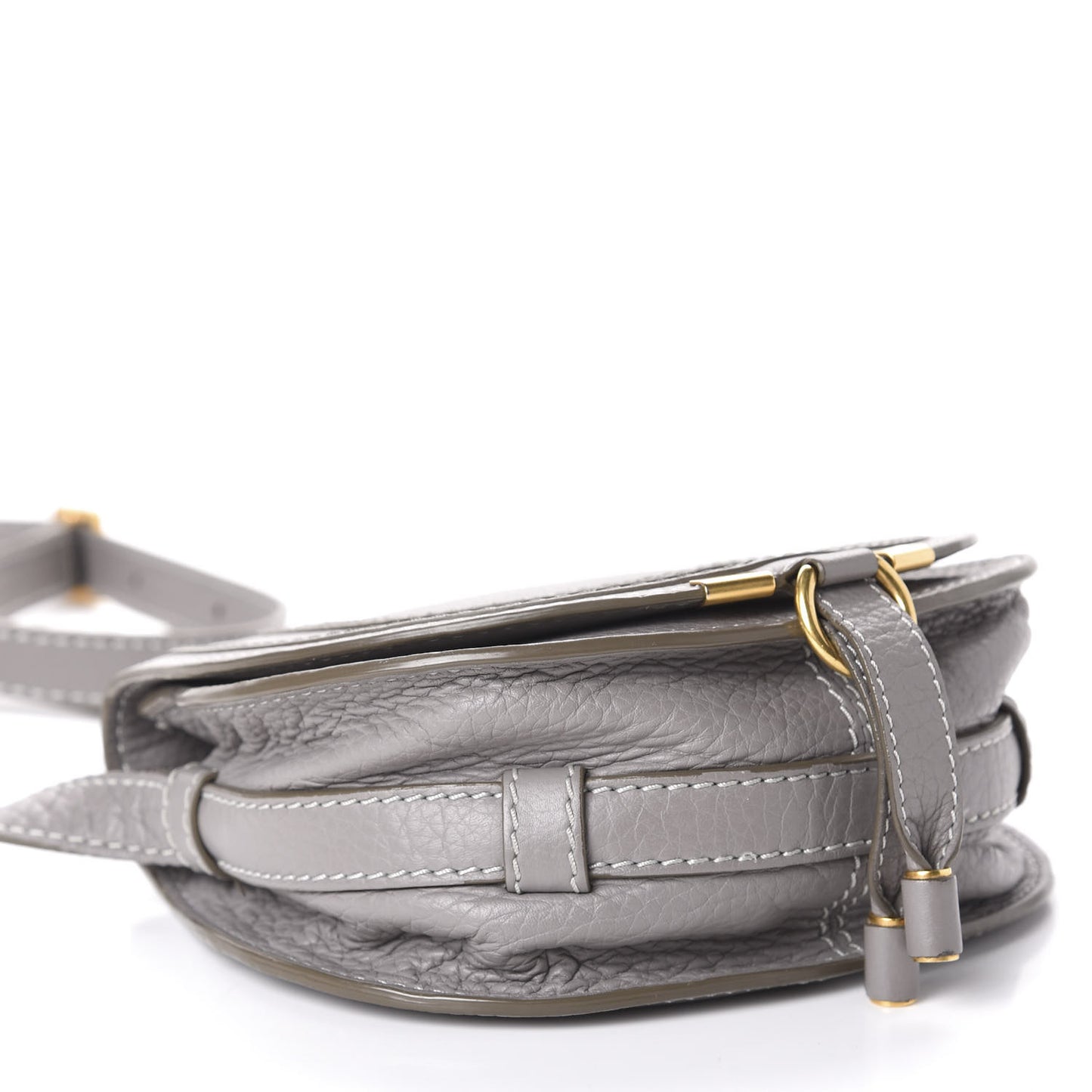 Calfskin Mini Marcie Round Crossbody Bag Cashmere Grey