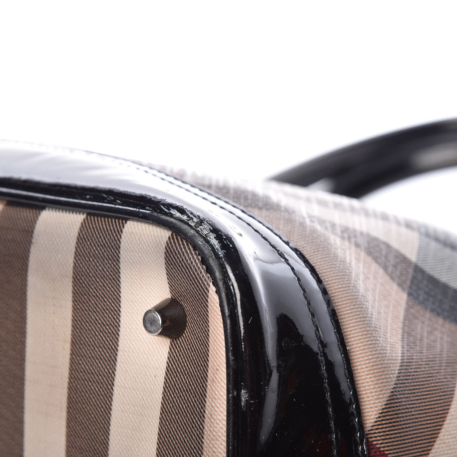 Burberry Patent Supernova Check Tote Black 16 of 30