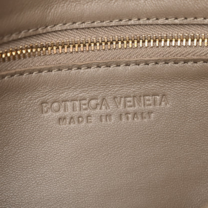 Bottega Veneta Lambskin Maxi Intreccio Cassette Crossbody Bag Taupe Grey 5 of 12