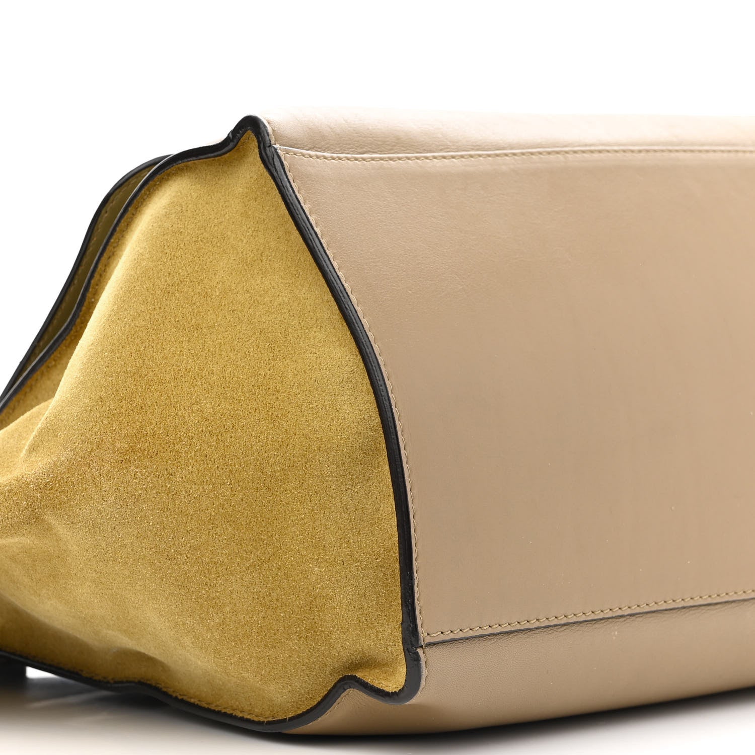 Celine Calfskin Suede Tri-color Small Trapeze Olive 9 of 15