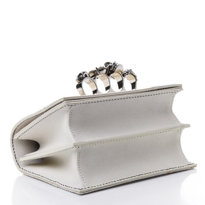 Alexander McQueen Denim Small Jeweled Knuckle Satchel White 3 of 4