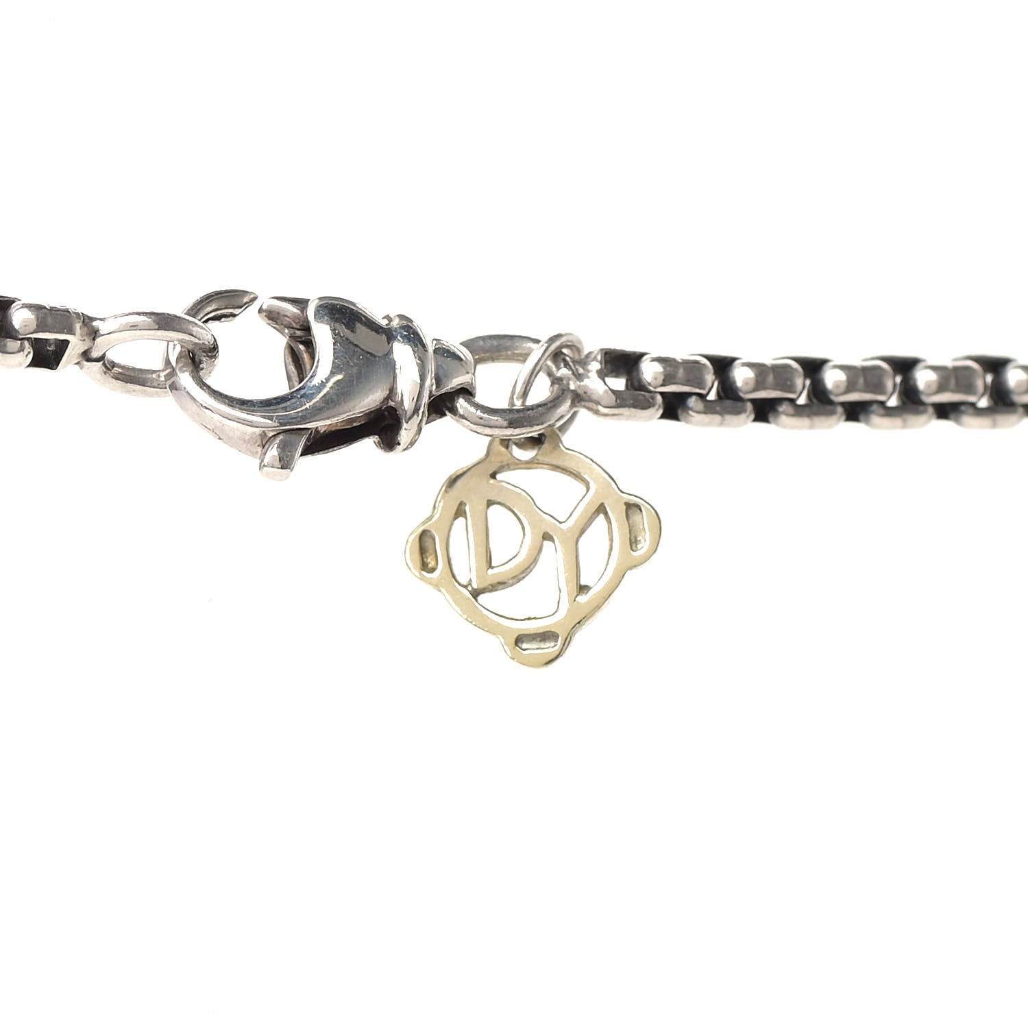 David Yurman Sterling Silver 18K Yellow Gold Citrine 7mm Albion Enhancer Pendant Necklace 5 of 5