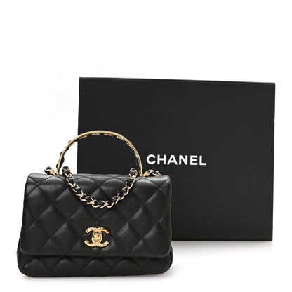 Chanel Caviar Quilted Metal Top Handle Mini Flap Black 11 of 11