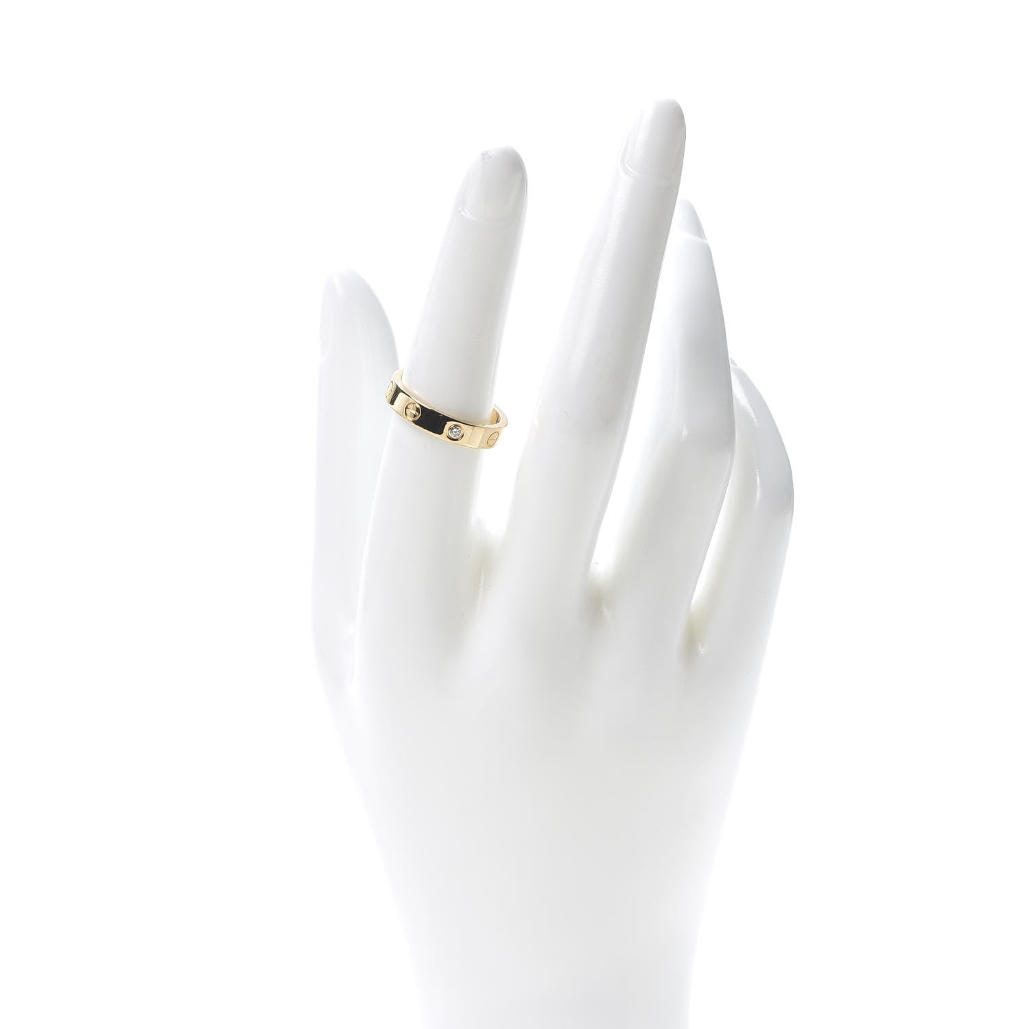 Cartier 18K Yellow Gold Diamond 4mm LOVE Wedding Band Ring 54 6.75 2 of 4