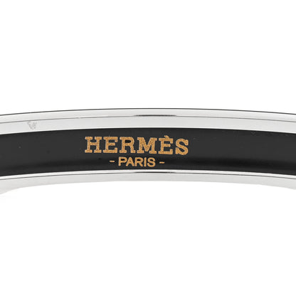 Hermes Enamel Printed Narrow Grand Apparat Bracelet Black 4 of 6