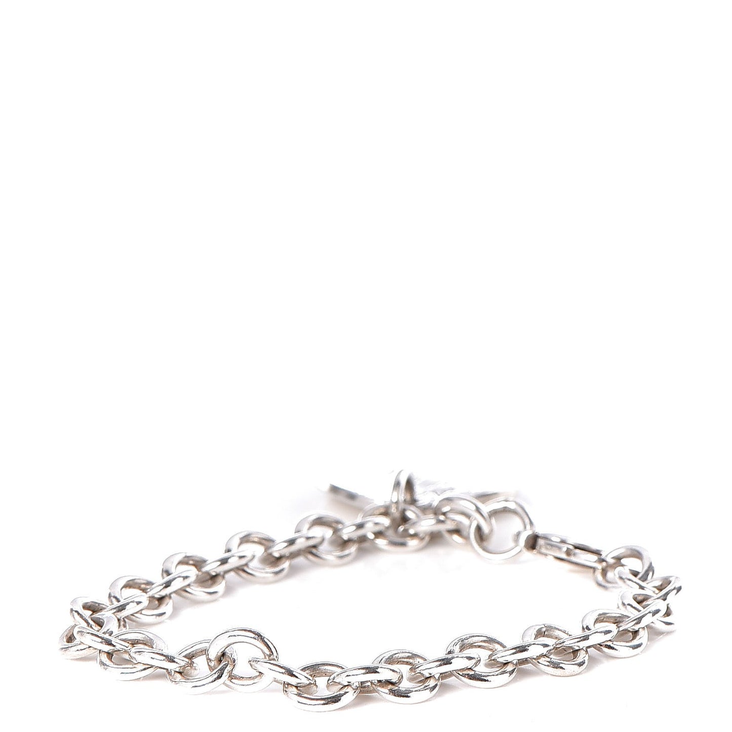 Sterling Silver Notes Round Tag Charm Bracelet