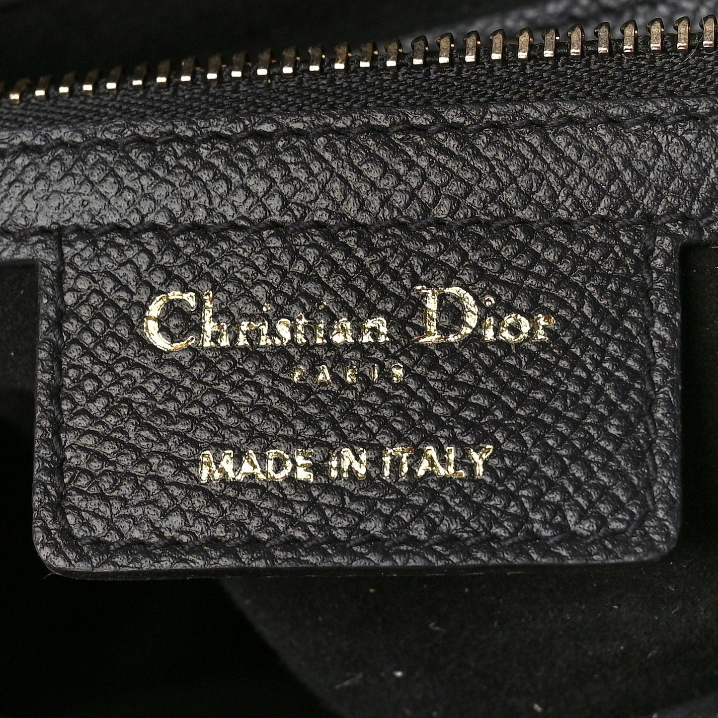Grained Calfskin Saddle Bag Black